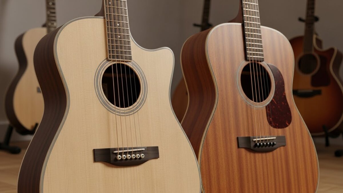 アコースティックギターの木材による音の違い｜スプルースとマホガニー