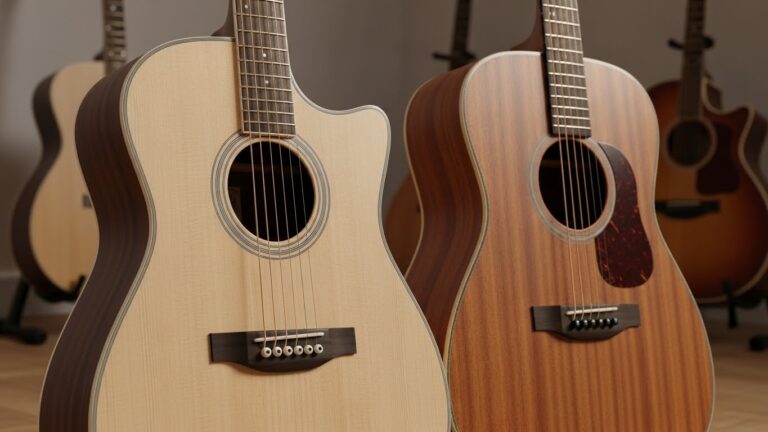 アコースティックギターの木材による音の違い｜スプルースとマホガニー